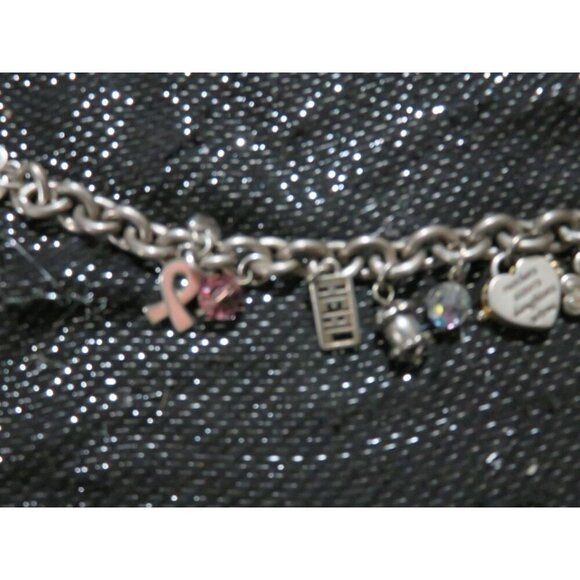 Brighton Signed Charm Bracelet Power of Pink Breast Cancer Awareness 8 inch - Picture 2 of 5